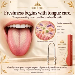 SOROOTED U-shaped Tongue Scraper — tongue care artwork