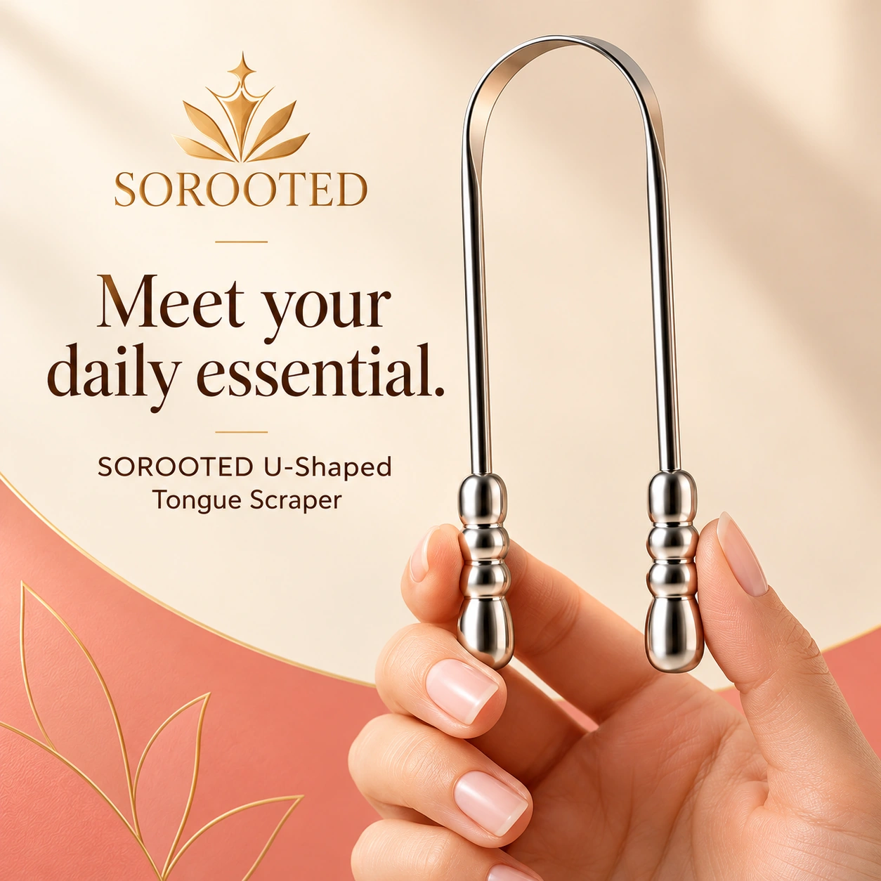 SOROOTED U-shaped Tongue Scraper — portrait artwork
