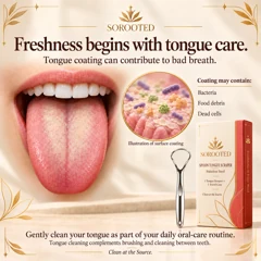 SOROOTED Spoon Tongue Scraper — tongue care artwork